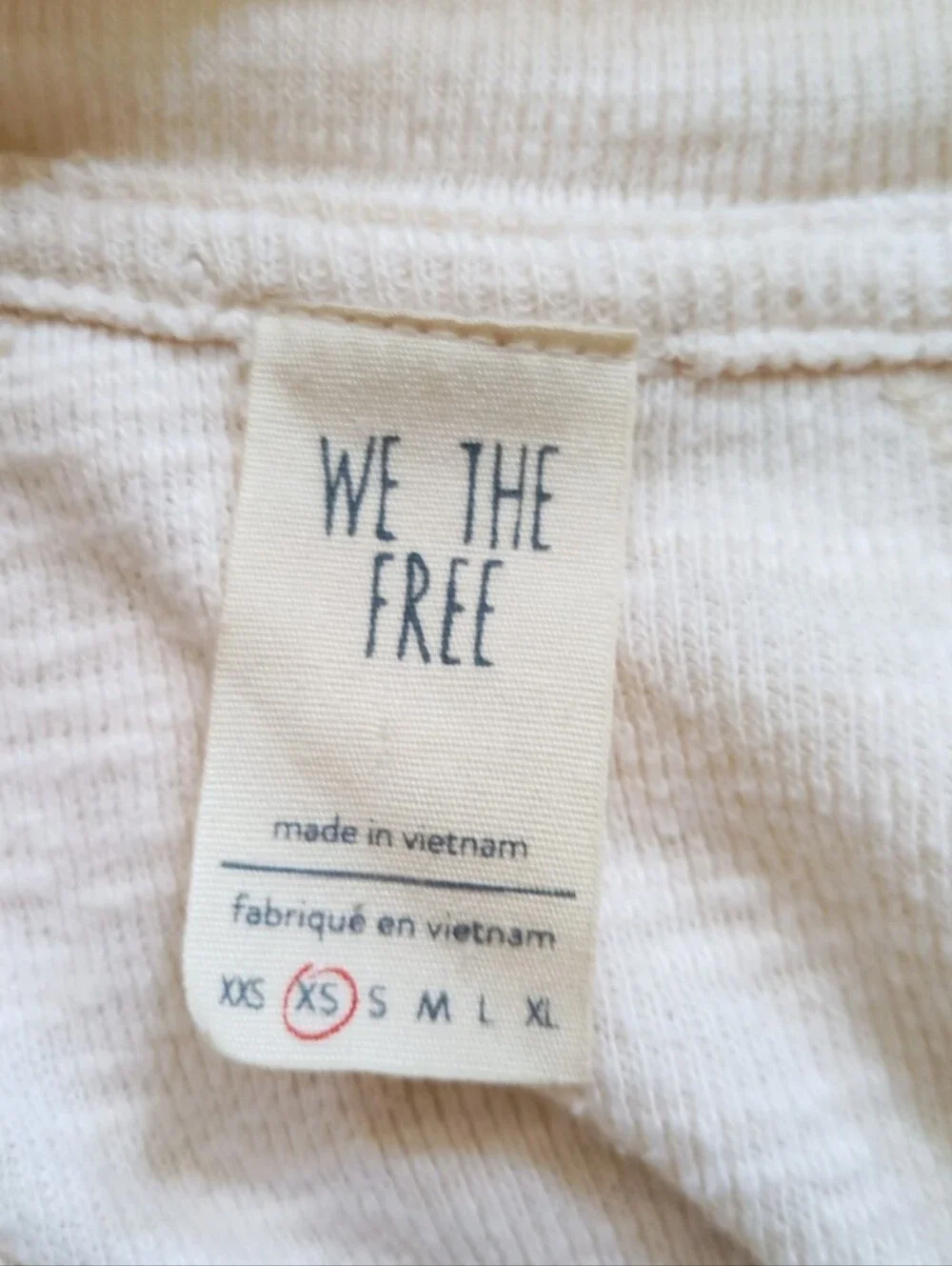 Free People We the Free lightweight cream crewneck sweater